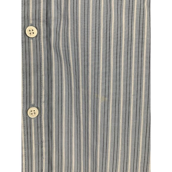 Calvin Klein Jeans Mens Button-Up Long Sleeve Shirt Blue & White Striped Medium - Picture 4 of 12